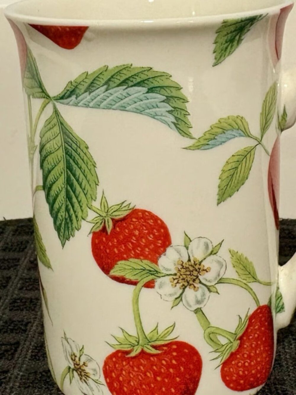 Kent Pottery Strawberry Tall Mug Coffee Tea Cup Porcelain Alpine Fayre 10oz